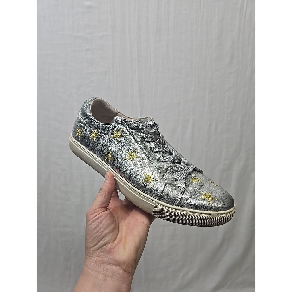 Kenneth Cole Techni Cole Kam Star Leather Shoes Women's 10‎ Lace-up Silver Gold